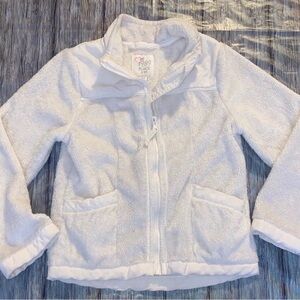 💞 Little Girls Size 4 Cream Fleece Full Zip Jacket